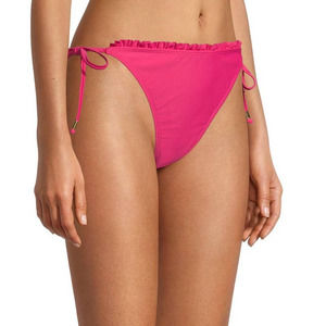 Xoxo Hot Pink Ruffle Waist Tie Sides Bikini Swimsuit Bottoms NWT Size Large